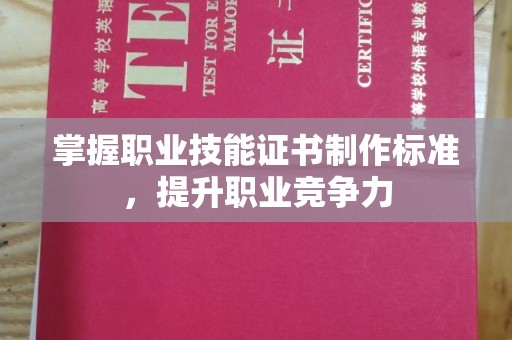 峰峰矿区掌握职业技能证书制作标准，提升职业竞争力